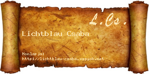 Lichtblau Csaba névjegykártya